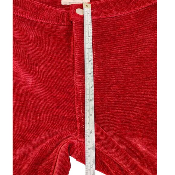 Rock & Roll Denim Bargain Button Flare Corduroy Pants Red Stretch Womens 28x30 - Picture 7 of 9